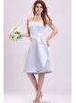 Light Blue Sweetheart A-line Knee-length Bridesmaid Dress with Sash
