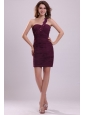 Short Column One Shoulder Prom Dress with Embroidery and Beading