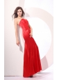 Simple Red Column Sweetheart Ruching Satin Long Prom Dress