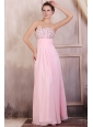 Sweetheart Empire Chiffon Beaded Decorate Prom Dress in Baby Pink