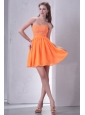Sweetheart Empire Mini-length Beaded Decorate Prom Dress in Orange