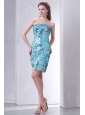 Brand New Strapless Column Sequins Mini-length Prom Dress in Teal
