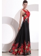 Column V-neck Floor-length Criss Cross Elastic Woven Satin Prom Dress