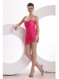 Hot Pink Sweetheart Ruching Mini-length Prom Dress