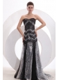 Sexy Mermaid Sweetheart Sequins Brush Train Black 2014 Spring Prom Dress