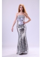 2014 Column Sweetheart Floor-length Grey Beading Sequins Prom Dress