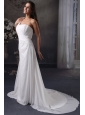 Column One Shoulder Ruching Court Train Chiffon Wedding Dress