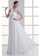 Empire One Shoulder Ruching Floor-length Chiffon Wedding Dress
