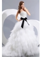 Luxurious A-Line Sweetheart Beading Court Train Tulle Wedding Dress