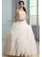 Sweetheart Beaded Decorate Waist Organza Wedding Dress with Ruffles