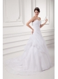 Court Train Elegant A-line Sweetheart Wedding Dress with Pick-ups