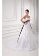 Discount A-line Strapless Court Train Wedding Dress with Sash