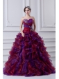 2014 Multi-color Sweetheart Ball Gown Beading  Quinceanera Dress with Ruffles
