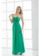 Empire Turquoise Sweetheart Floor-length Beading Prom Dress