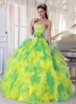 Appliques and Ruffles Floor-length 15 Quinceanera Dresses for 2014 Spring