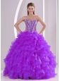 2014 Sweetheart Luxurious Popular Quinceanera Dresses with Ruffles and Beaded Decorate