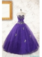New Arrival Purple Quinceanera Dresses with Appliques and Beading