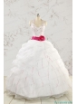 Elegant Halter Belt Beading White Quinceanera Dresses for 2015
