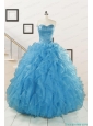 Hot Sell Beaded Quinceanera Dresses Ruffled in BlueHot Sell Beaded Quinceanera Dresses Ruffled in Blue