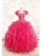 2015 Hot Pink Beading Wonderful Quinceanera Dresses