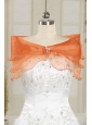 Beautiful Organza Beading Orange Shawls for Wedding
