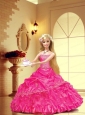 Appliques And Pick-ups Quinceanera Dress For Quinceanera Doll In Hot Pink