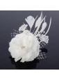 Cheap White Feather and Tulle Fascinators with Pearl