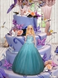 Light Blue Quinceanera Dress For Quinceanera Doll With Beading