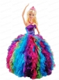 Muti-color Quinceanera Dress For Quinceanera Doll With Ruffles