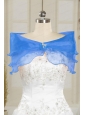 Beading Organza Blue Shawls for Wedding Party