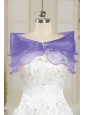 Lavender Organza Beading Shawls for Wedding