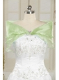 Yellow Green Organza Beading Shawls for Wedding