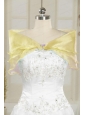 Yellow Organza Beading 2014 Shawls with Beading