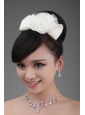 White Tulle Cheap Hairpins Birdcage Veils with Lace