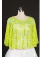 2014 Beading Lace Yellow Green Hot Sale Wraps