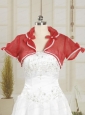 2014 Coral Red Wedding Party Shawls with Beading