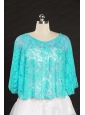 Beading Lace Hot Sale Aqua Blue Wraps for 2014