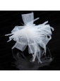 Cheap White Tulle Elegant Feather Fascinators