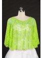 Spring Green Beading Lace Fall Wraps for 2014