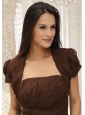 Brown Short Sleeves Quinceanera Jacket With Ruching