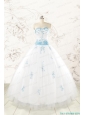Discount Appliques and Beading White Ball Gown For 2015