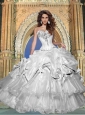 Beautiful Sweetheart Beaded and Ruffled Quinceanera Dresses in White