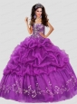 Discount Pick Ups and Embroidery Purple Quinceanera Dress with Beading