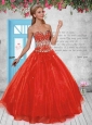 2014 Discount Sweetheart Red Sweet Sixteen Dresses with Beading