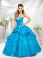 2015 Fashionable Sweetheart Blue Quinceanera Dresses with Beading