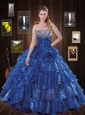 2015 Wonderful Royal Blue Quinceanera Dresses with Beading and Ruffles