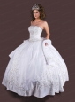 Elegant White Embroidery Quinceanera Dress with Beading