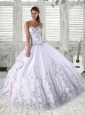 Luxurious Embroidery Quinceanera Dress in White For 2015