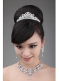 Luxurious Rhinestone and Alloy Dignified Ladies' Tiara and Necklace