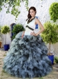 New Style White and Black Quinceanera Dress with Ruffles For 2015